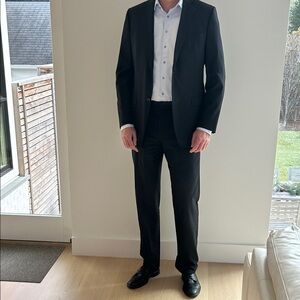 Z Zegna Elegant Black Suit Jacket with Pinstripes